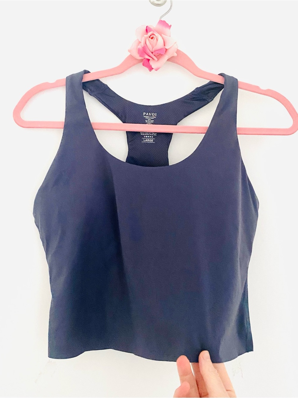 💕Pretty PAVOI Racerback Sports Crop/Bra SZ L